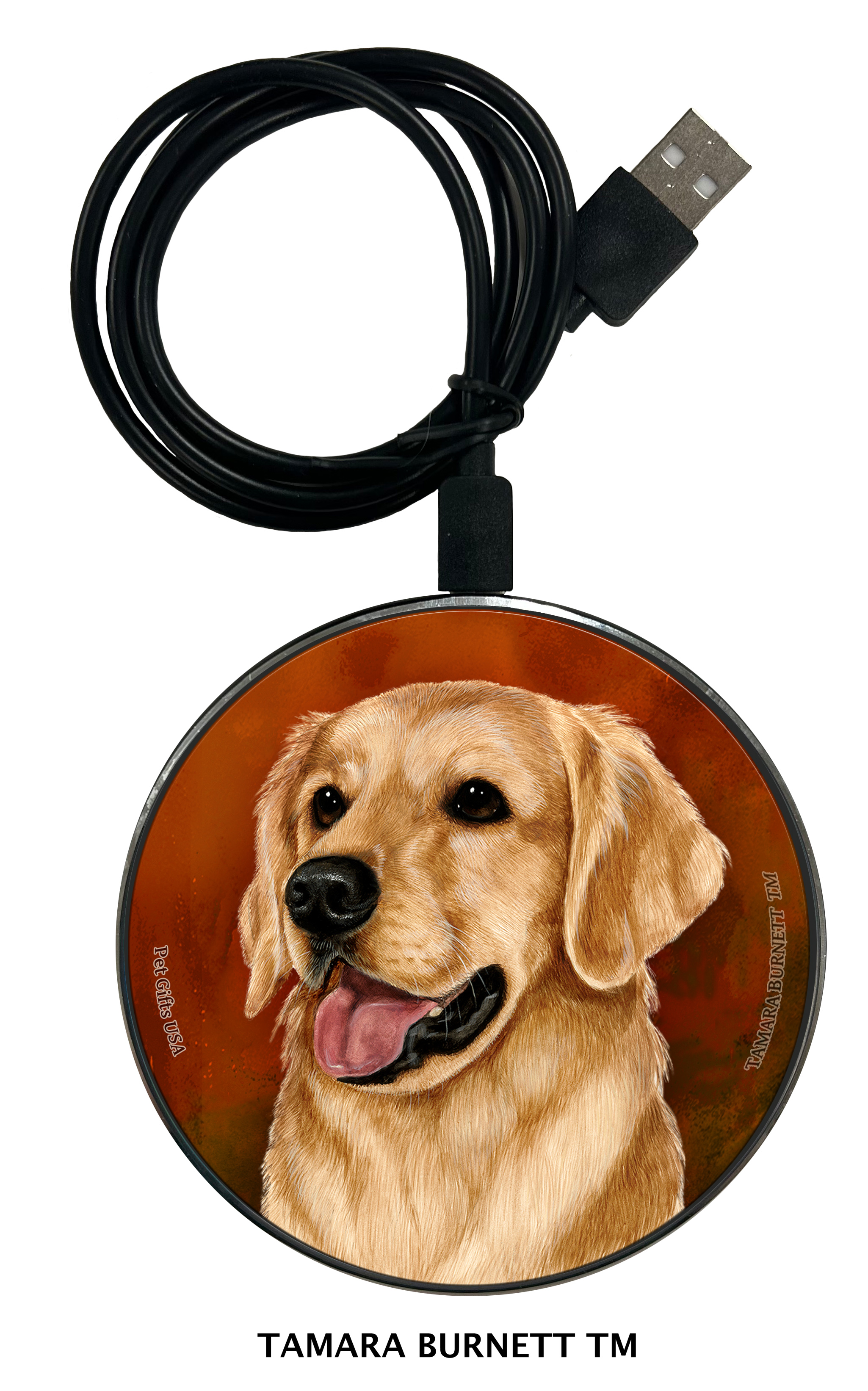 An image of product 29786 - Golden Retriever - Zoomies Phone Charger